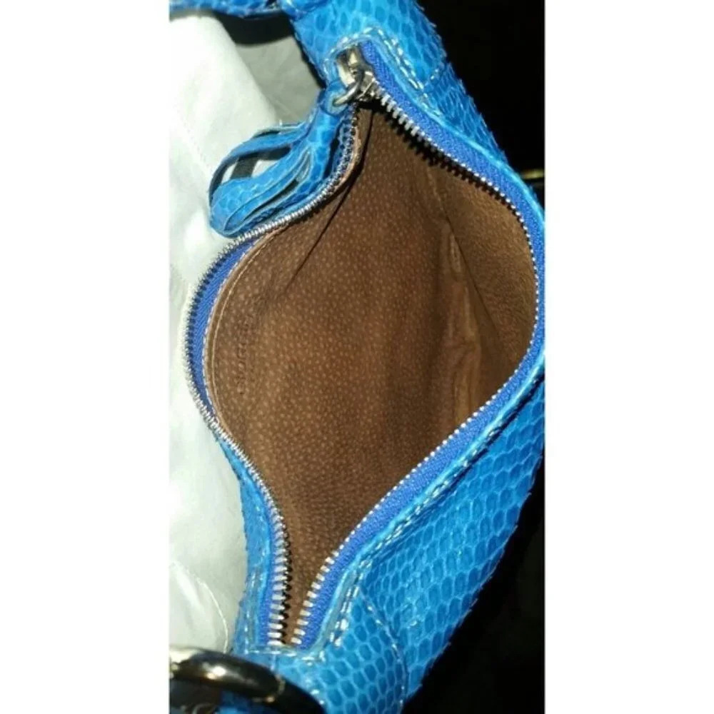 GIORGIA R Royal Blue Gen Python Snakeskin Purse - Picture 10 of 10